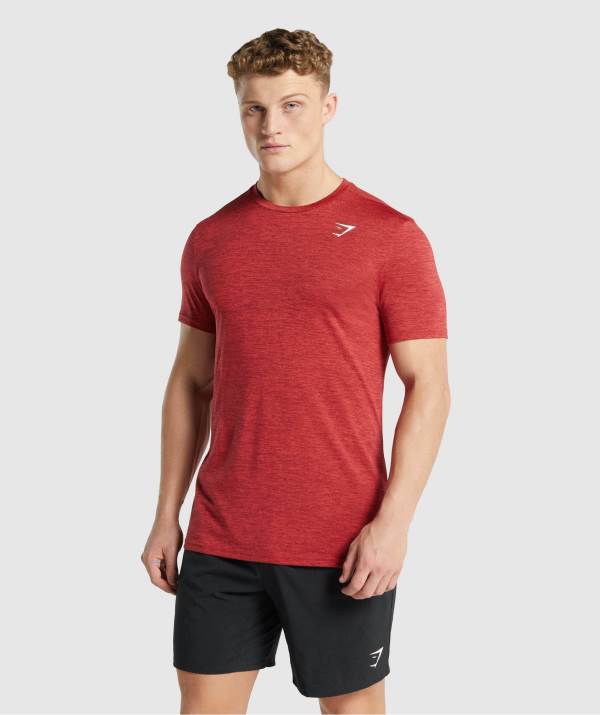 Panske Tricka Gymshark Arrival Marl Červené | JH3705214